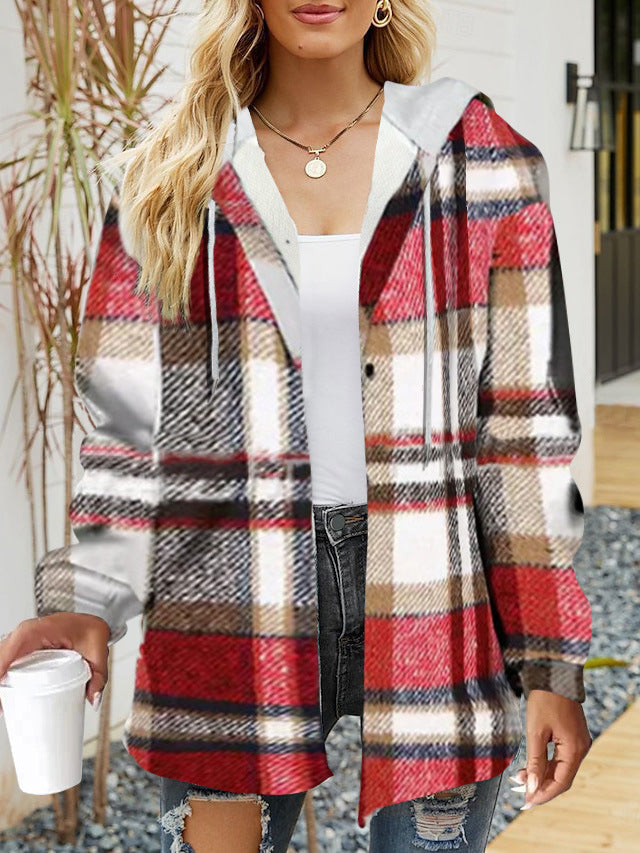 Women Oversized Hoodie with Snap Button Placket and Contrast Trim Mune Fashion