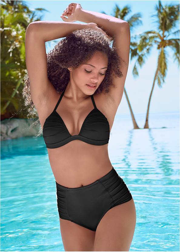 Women High-Waisted Bikini with Feminine Ruffle Design Mune Fashion