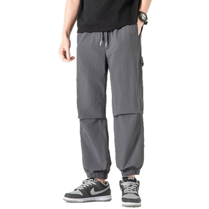 Men's Nylon-Mix Relaxed Jogger with elastic comfort waistband, concealed zipper pockets, and ribbed ankle cuffs Mune Fashion