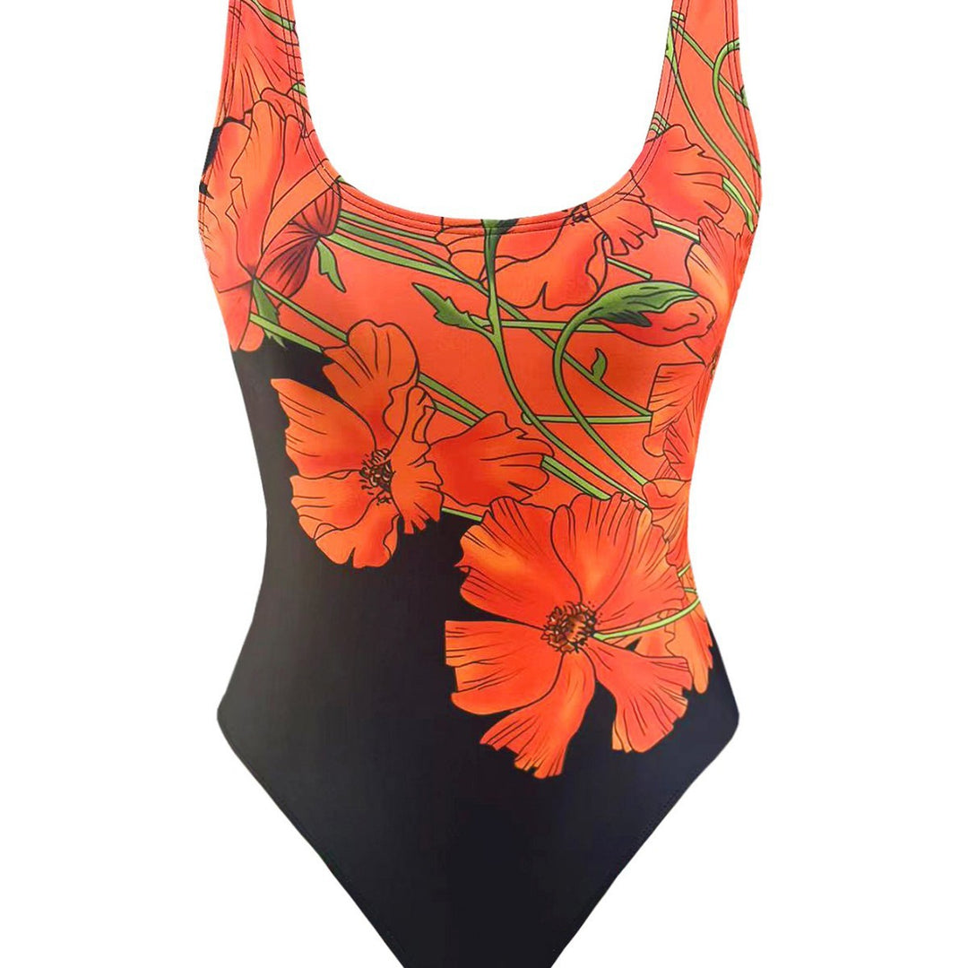 Women's One-Piece Swimsuit with Floral Design Mune Fashion