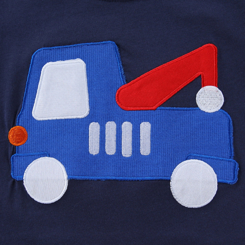 Boys T-shirt with sturdy pioneer vehicle application Mune Fashion