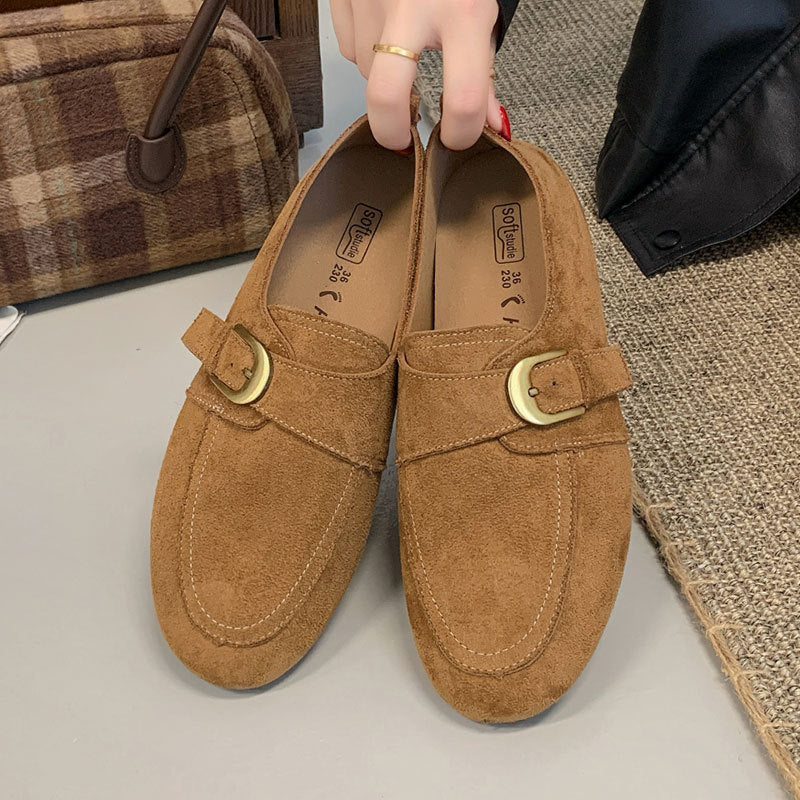 Ladies Elegant Moccasins with Decorative Strap Mune Fashion