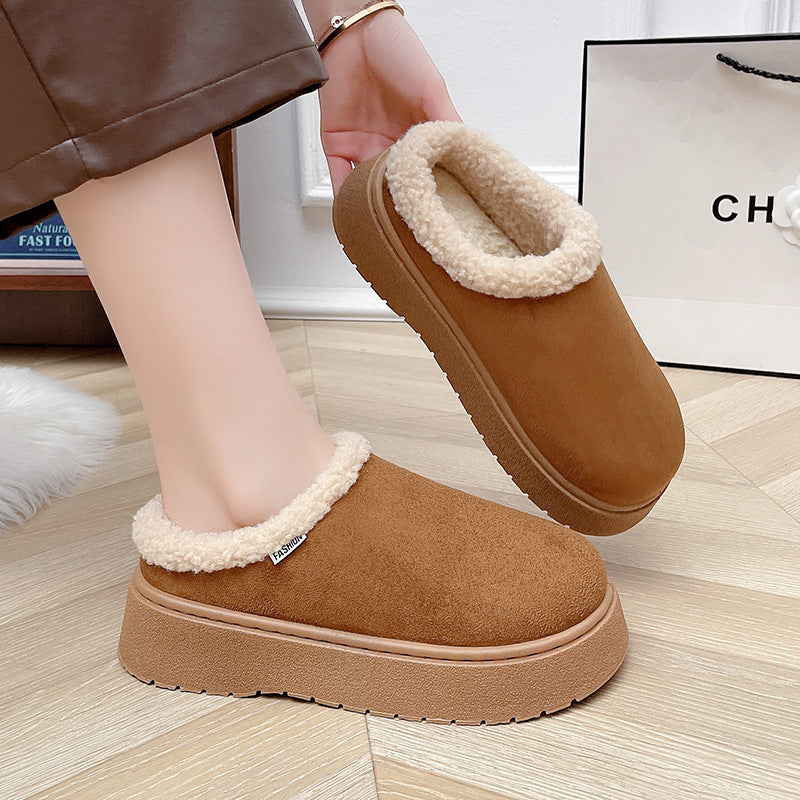 Ladies Cozy Slipper Shoes with High Platform and Teddy Lining Mune Fashion