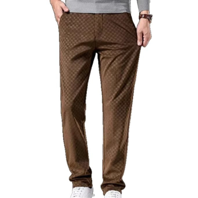 Men's stylish casual trousers with check pattern