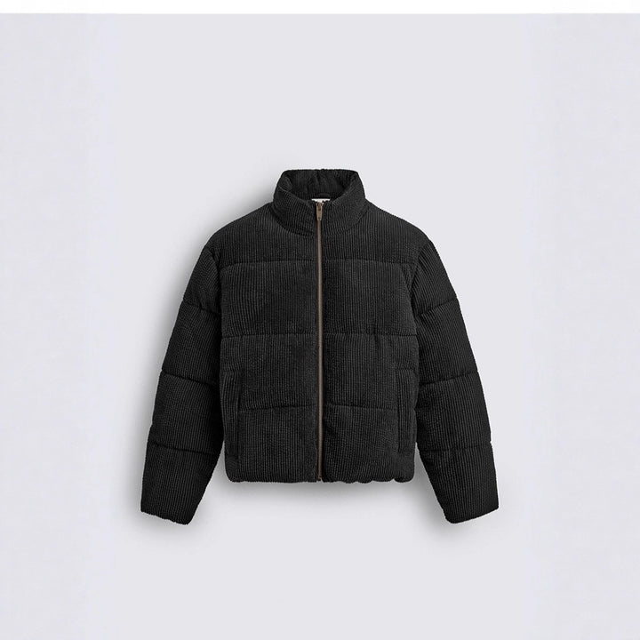 Men's short quilted jacket in cord structure with high stand-up collar Mune Fashion