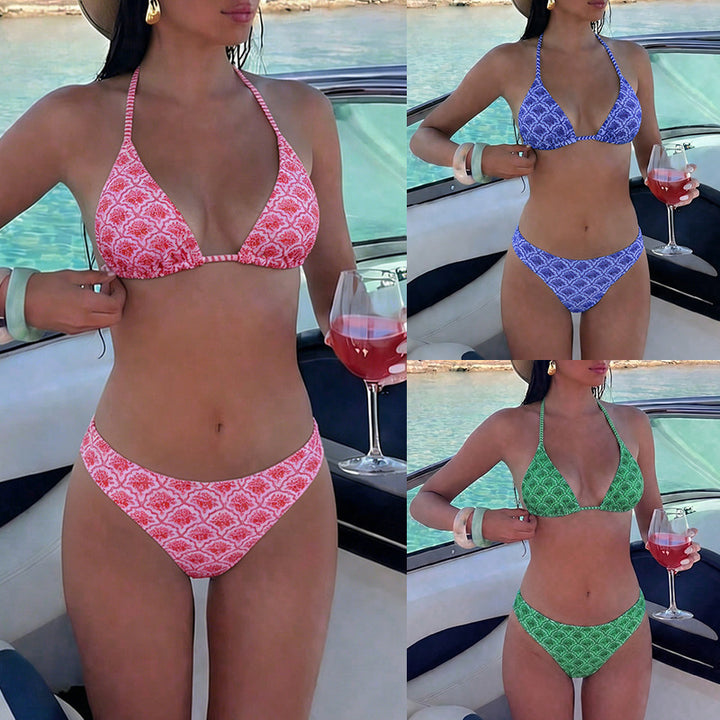 Women's triangle bikini with animal print and adjustable straps Mune Fashion