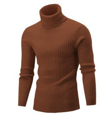 Men's Tailored Thermal Roll Neck Sweater with Cable and Rib Knit Structure Mune Fashion