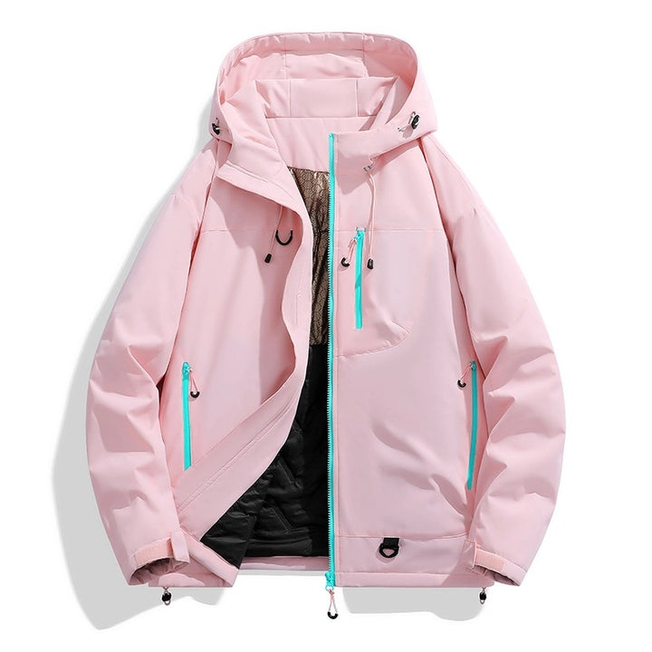 Women's Waterproof Insulated Softshell Thermo Jacket with Hood and Multifunctional Pockets Mune Fashion