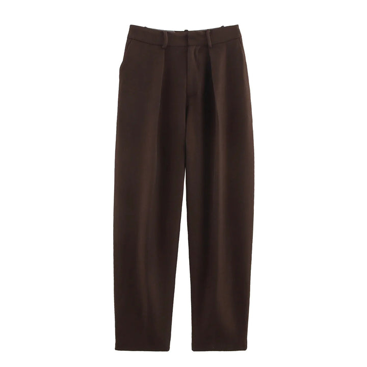 Ladies high-waisted suit trousers with crease and tapered cut Mune Fashion