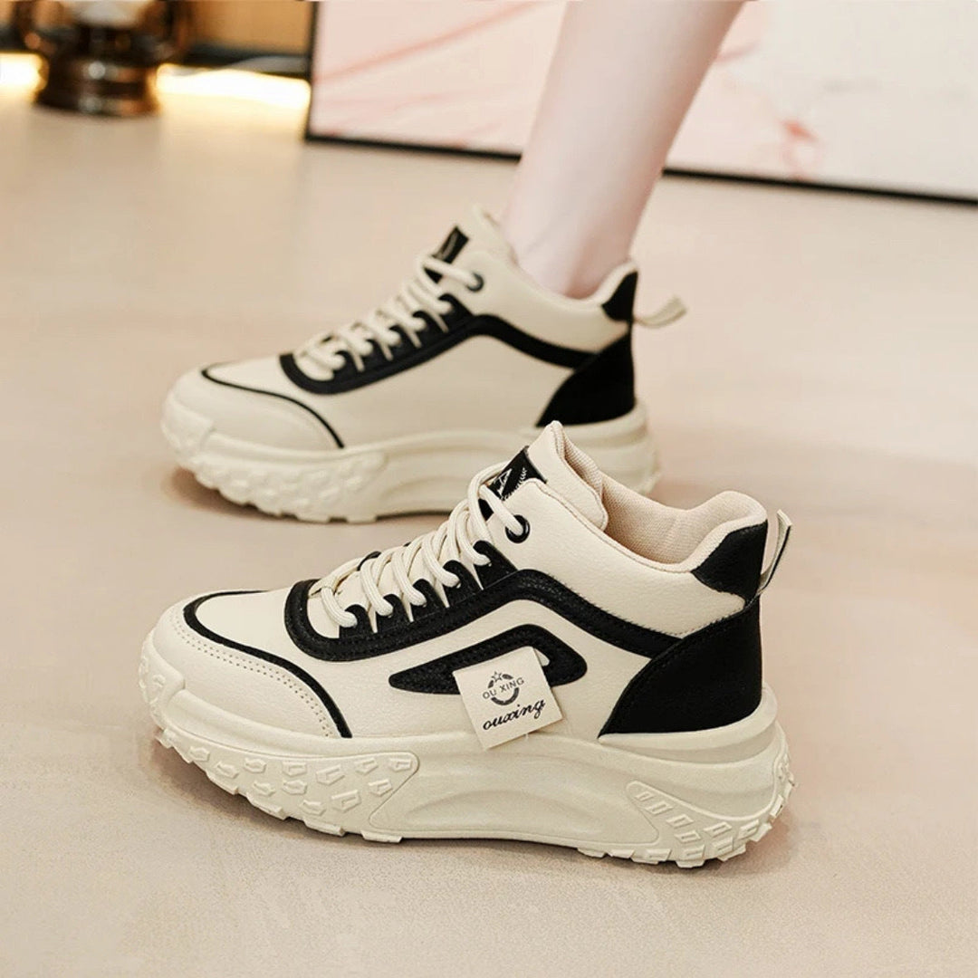 Ladies' Sporty High-Top Sneakers with Non-Slip Sole and Cushioning Comfort Mune Fashion