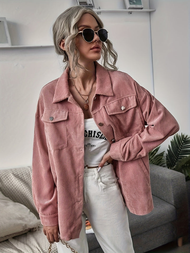 Women's cord overshirt with patch pockets and oversized cut Mune Fashion