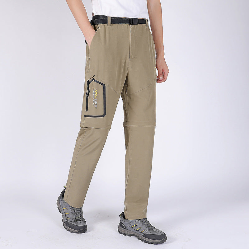 Men's trekking pants with detachable pant legs, water-repellent coating, and reinforced knee areas Mune Fashion
