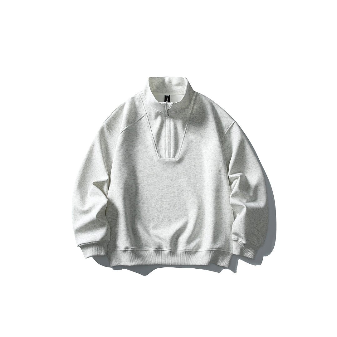 Unisex Relaxed-Halfzip-Sweatshirt with high collar and raglan seam
