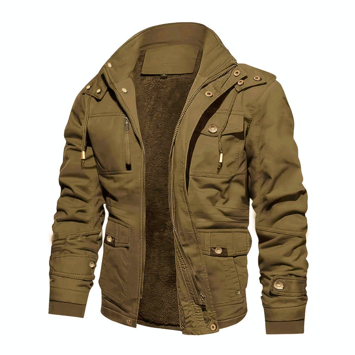 Men's padded utility field jacket with hood and teddy lining Mune Fashion