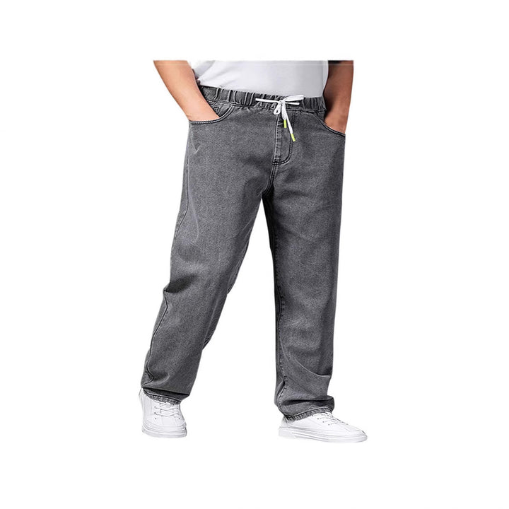 Men's adjustable waist Denim Jogging Pants with elastic waistband and drawstring Mune Fashion