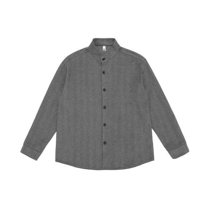 Men's shirt jacket with stand-up collar and herringbone texture Mune Fashion