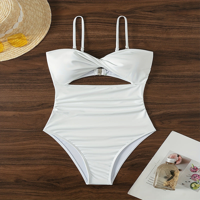 Women's One-Piece Swimsuit with Modern Cut-Outs and Adjustable Straps Mune Fashion