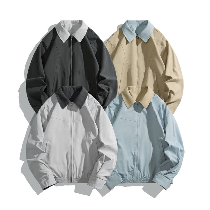 Unisex Short Cut Boxy Blouson with Contrast Collar and Light Padding Mune Fashion
