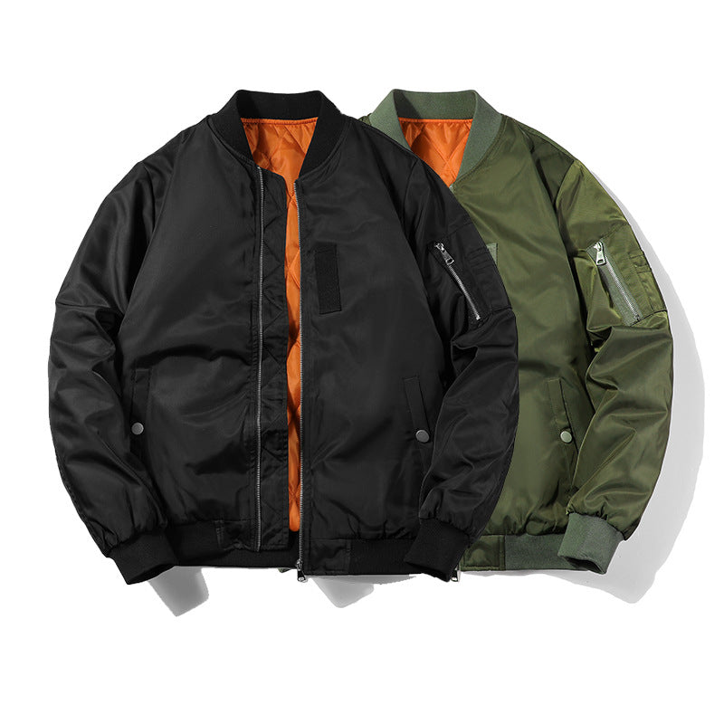 Men's bomber jacket in pilot jacket style made of nylon with padded interior lining and arm pocket Mune Fashion