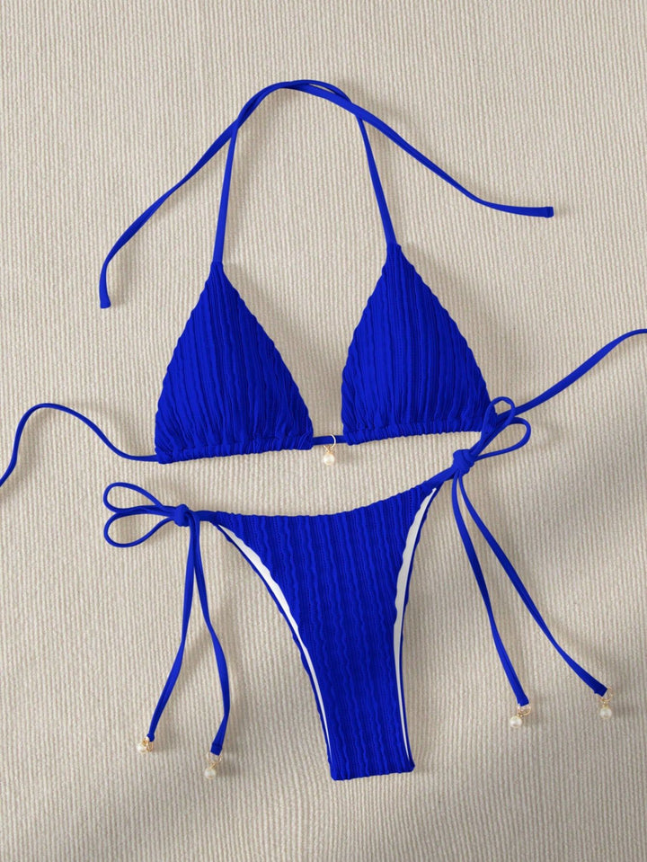 Women's Triangle Bikini with Structured Texture Mune Fashion