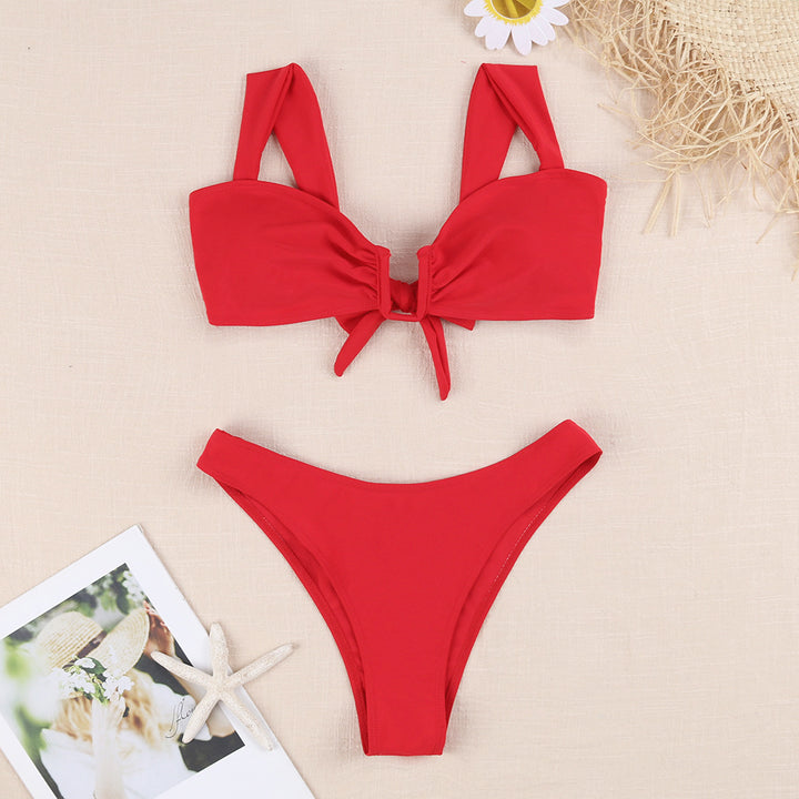 Women's Bikini Set with Playful Knot Design and Floral Print Mune Fashion