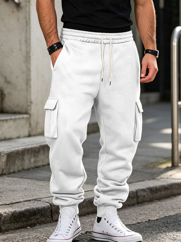 Men's cargo jogging pants made of cotton fleece with elastic waistband and leg cuffs Mune Fashion