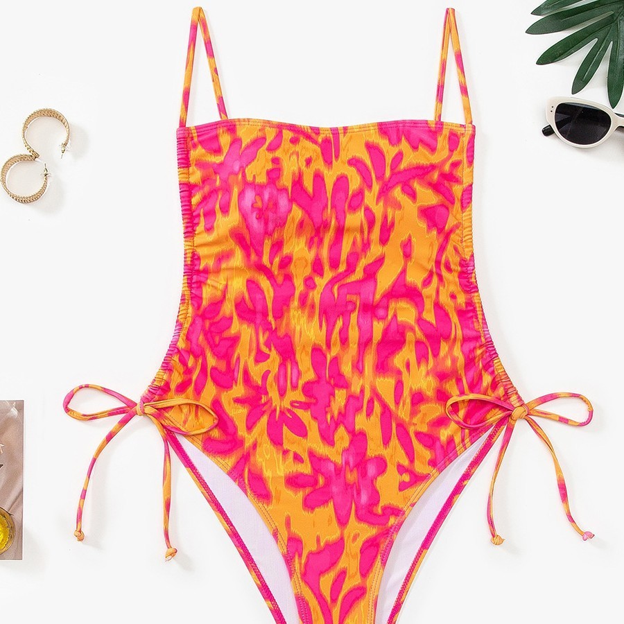 Ladies One-Piece Swimsuit with Side Knots Mune Fashion