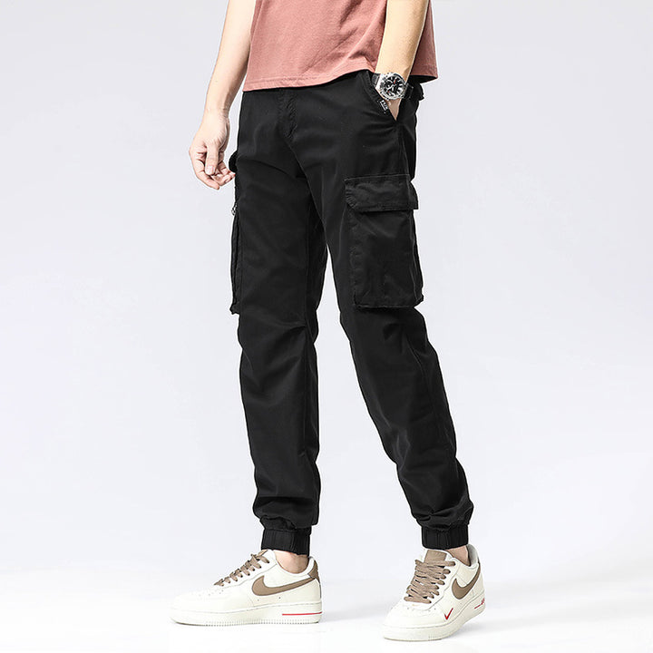 Herren Freizeits-Utility-Cargohose im Joggerstil mit teil-elastischem Bund und multifunktionalen Frontklappen Mune Fashion