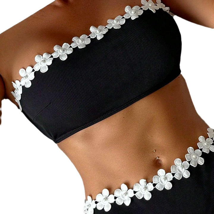 Women's bandeau bikini with floral accents Mune Fashion