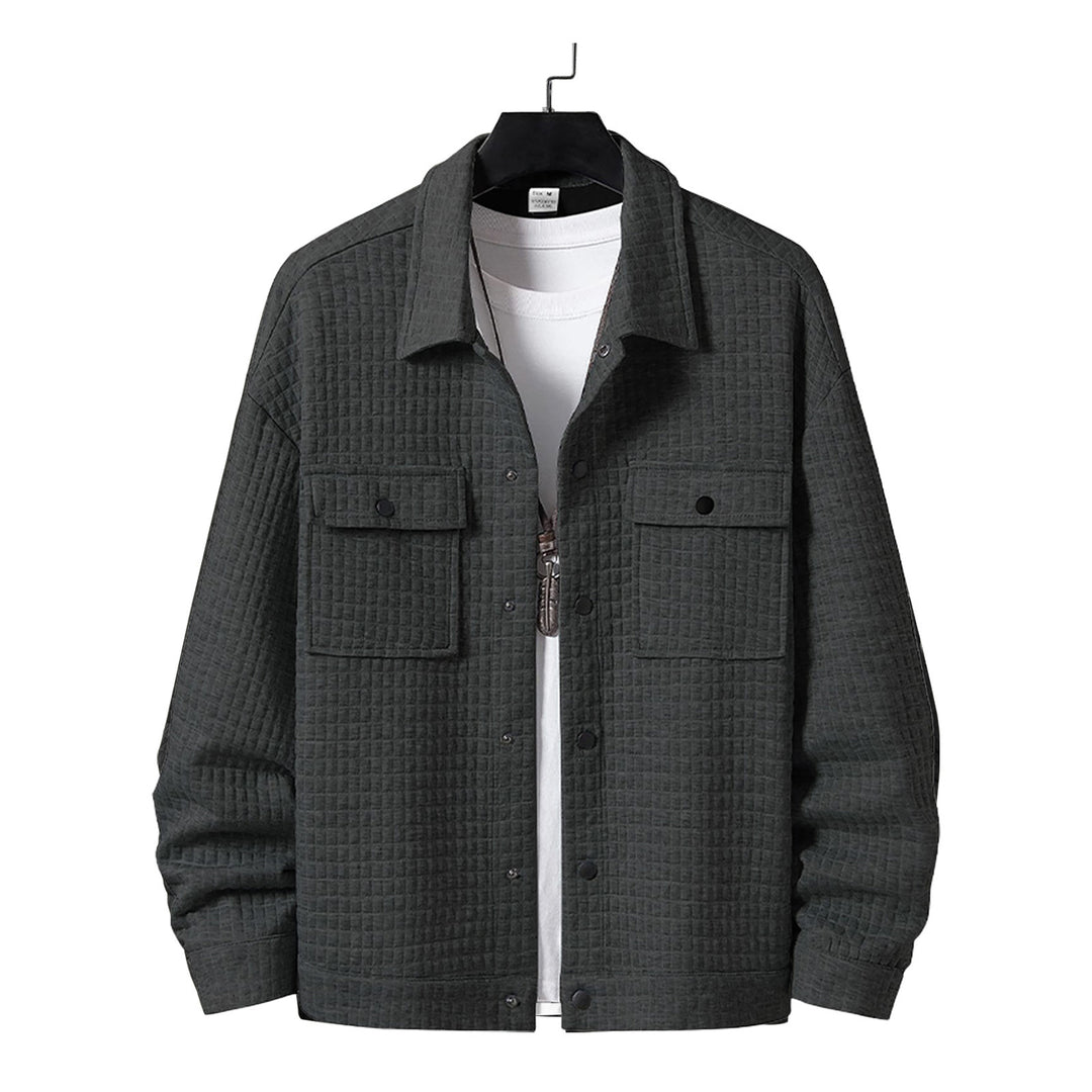 Men's quilted overshirt jacket with square quilted structure and patch chest pockets Mune Fashion