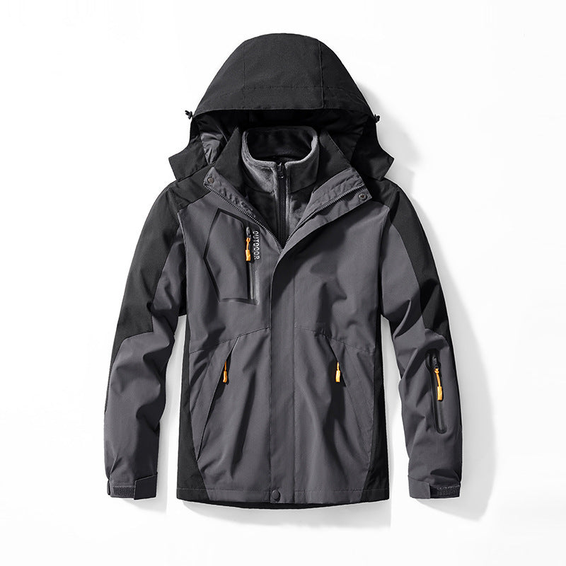 Men's three-piece softshell and fleece outdoor jacket with waterproof membrane and hood Mune Fashion