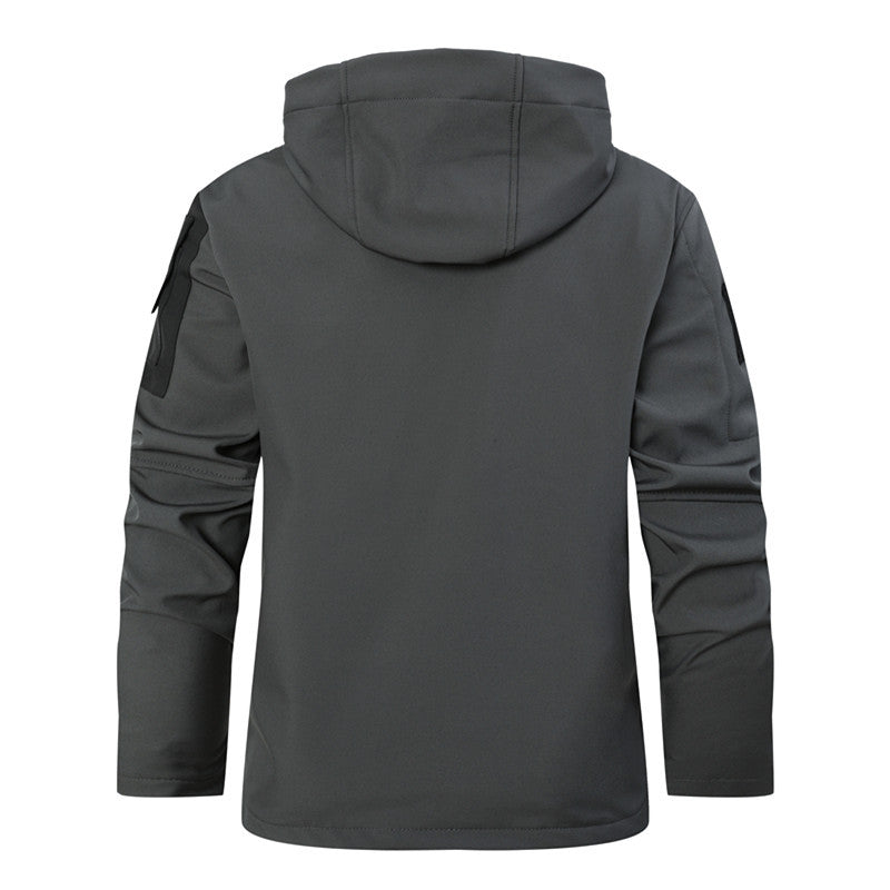 Men's Softshell Tactical Jacket with Fleece Lining, Hood and Multifunctional Pockets Mune Fashion