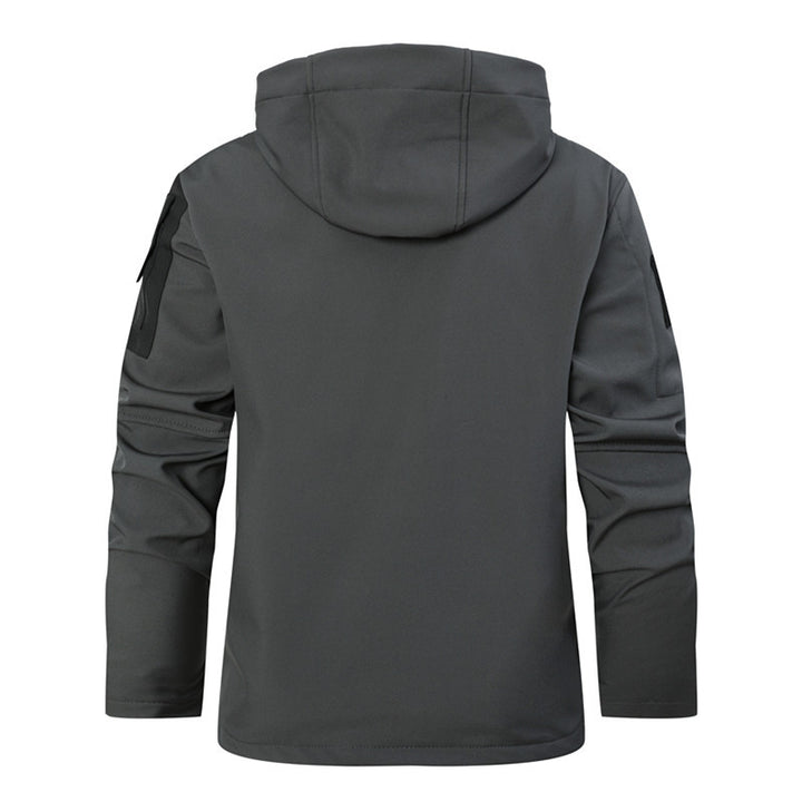 Men's Softshell Tactical Jacket with Fleece Lining, Hood and Multifunctional Pockets Mune Fashion