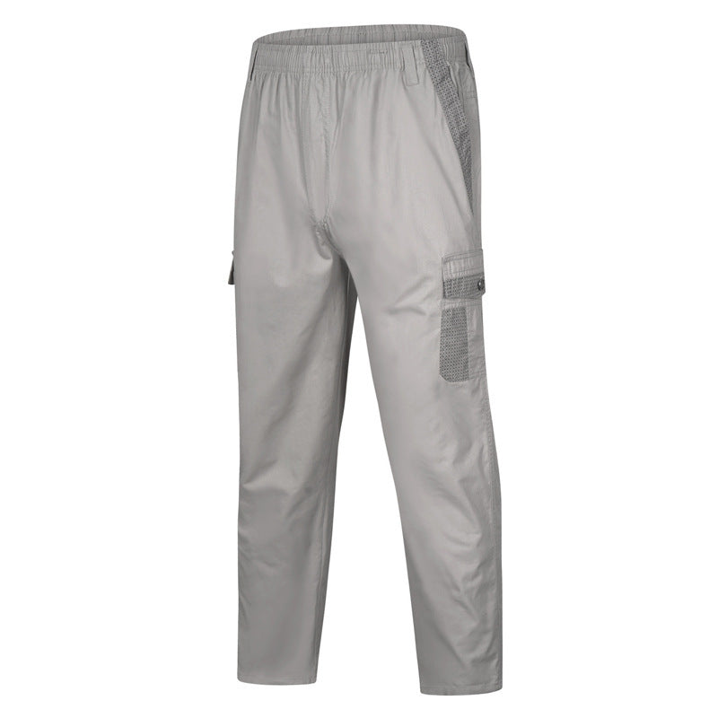 Men's cargo leisure pants with elastic waistband, multiple pockets and mesh inserts Mune Fashion