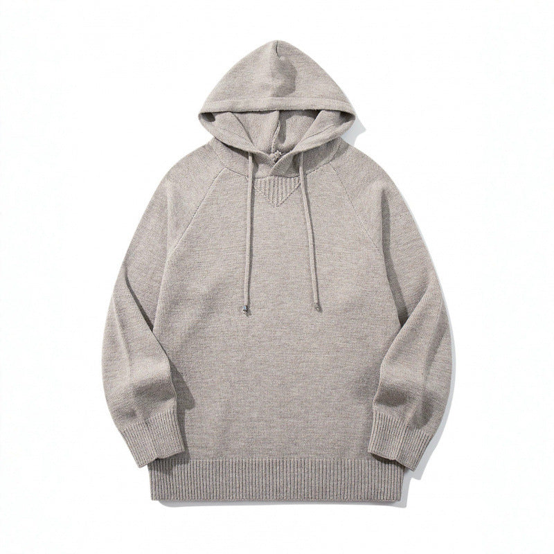 Unisex Oversize Knit Hoodie with Raglan Sleeves and Ribbed Cuffs Mune Fashion