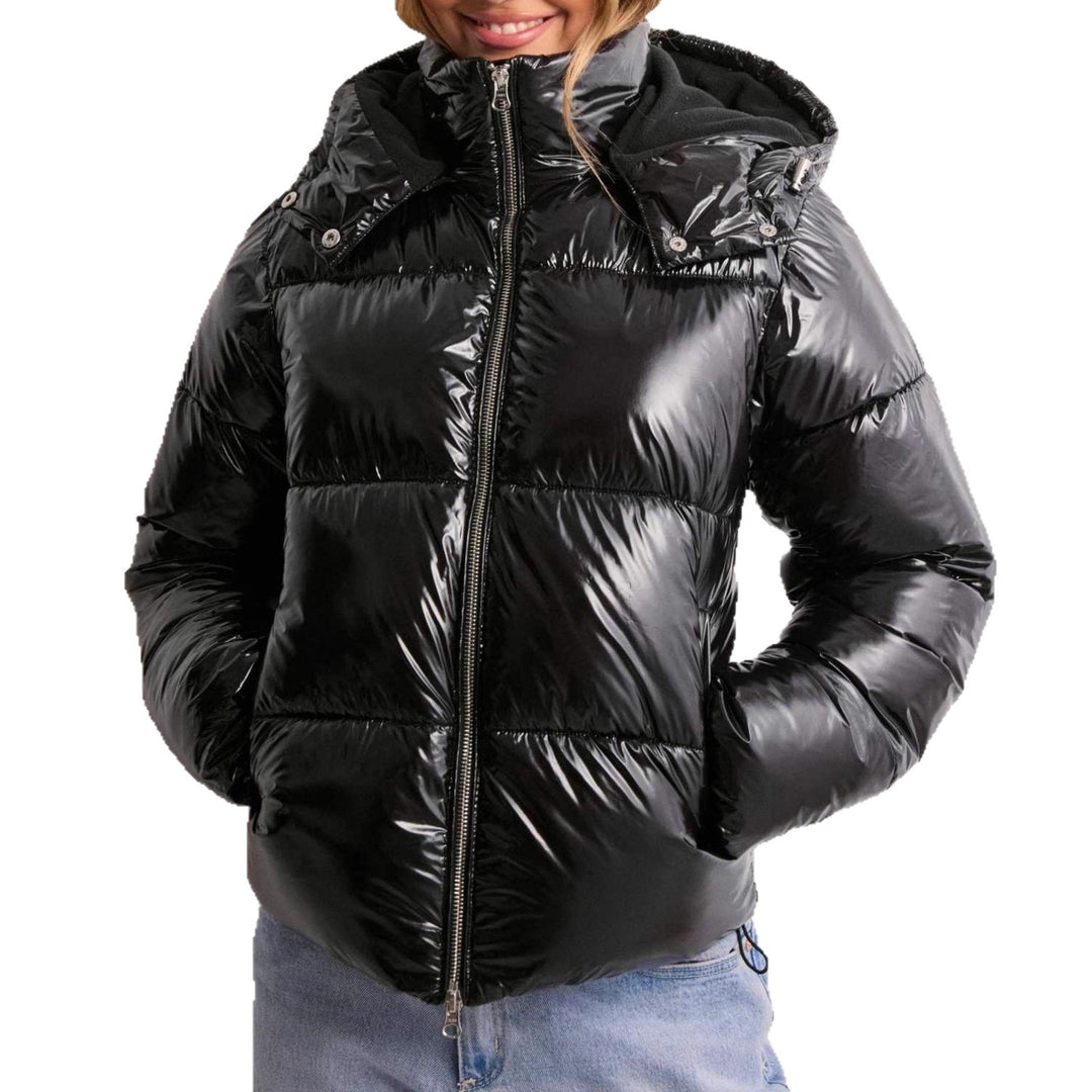 Women Trendy Glossy Down Jacket with Hood