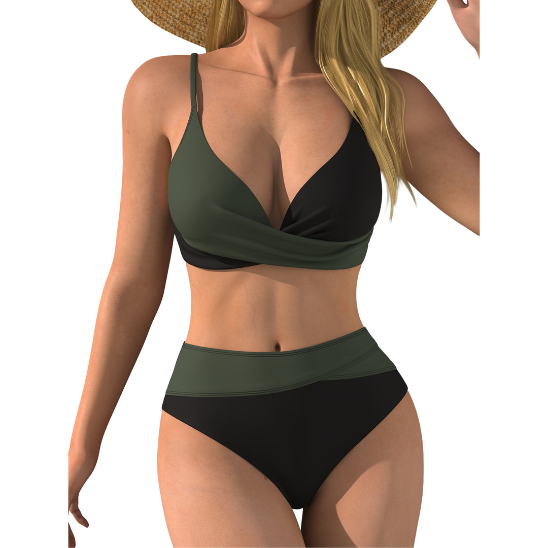Women High-Waisted Beach Bikini with Wrap Top Mune Fashion
