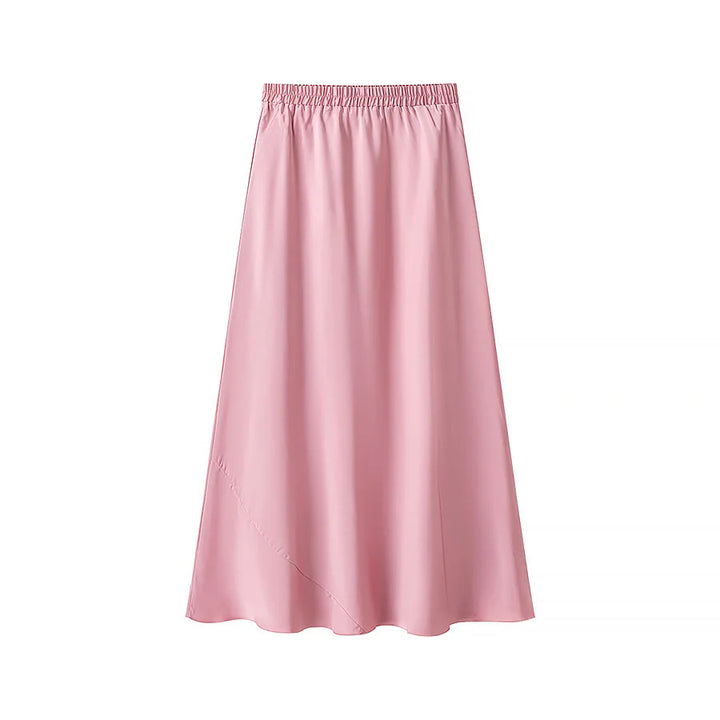 Women’s flowing midi skirt with elastic waistband and asymmetric seam Mune Fashion