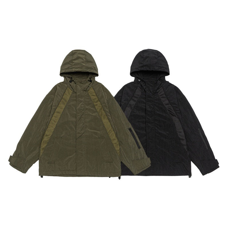 Unisex Oversize Utility Parka with Hood, Mesh Inserts and Concealed Front Flap Mune Fashion