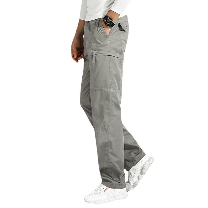 Women’s loose cargo pants with elastic waistband, multiple pockets and knee darts Mune Fashion