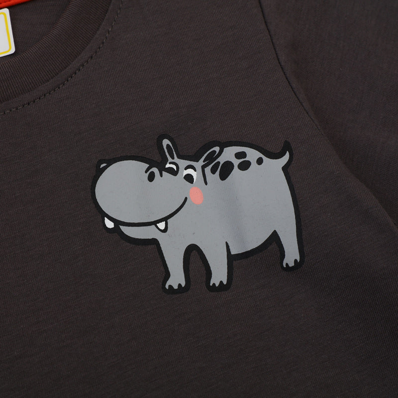 Boys T-Shirt with funny hippopotamus application Mune Fashion