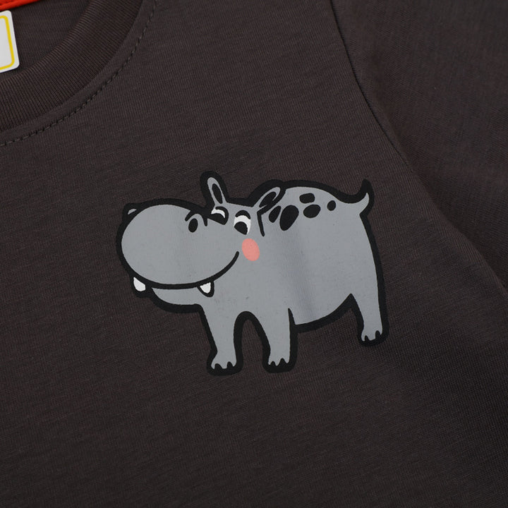 Boys T-Shirt with funny hippopotamus application Mune Fashion