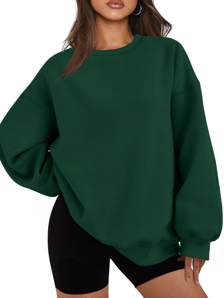 Women's Boxy Crewneck Sweatshirt with extra wide fit, raglan sleeves, and soft fleece lining Mune Fashion