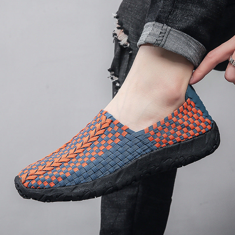 Unisex braided elastic slippers with lightweight cushioning sole Mune Fashion