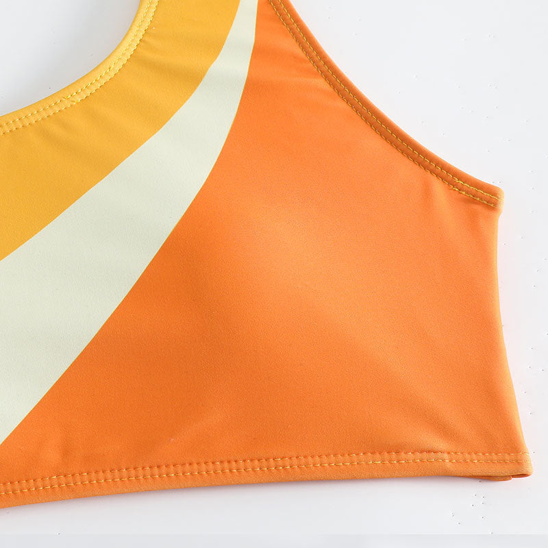 Women's One-Sided Bikini with Modern Color Pattern Mune Fashion