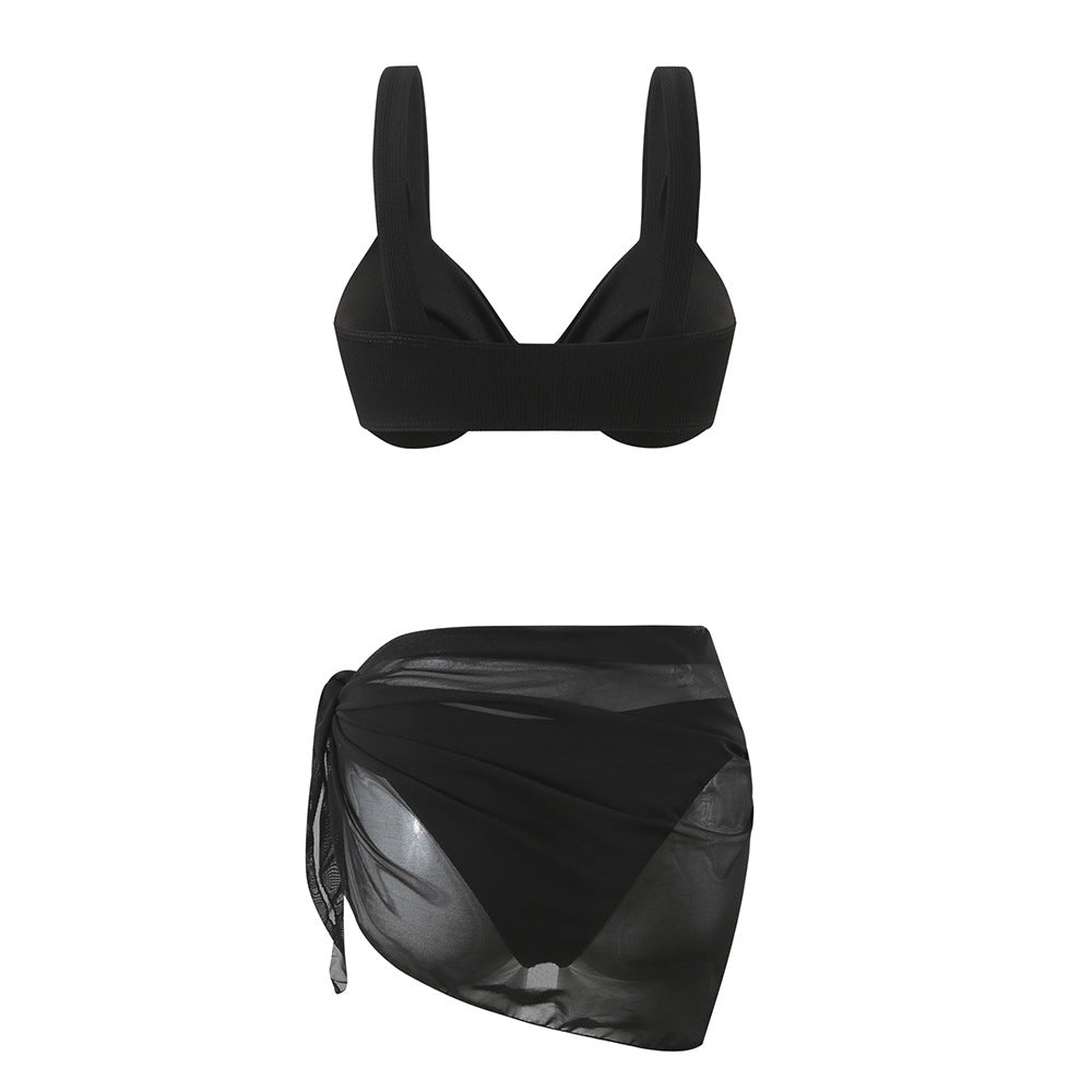 Women’s Bikini Set with Elegant Wrap Skirt Mune Fashion