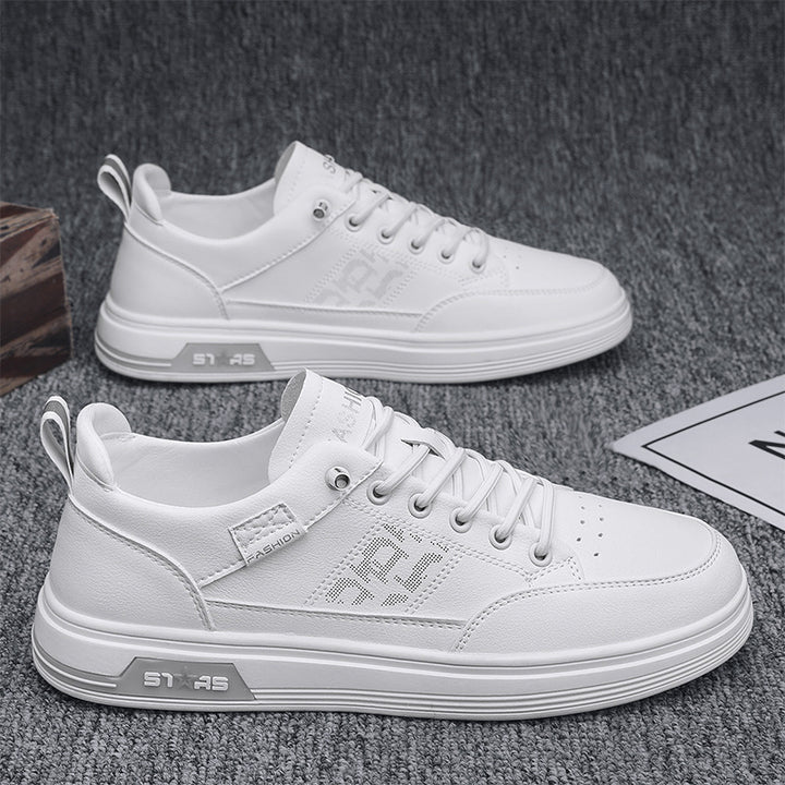 Men's minimalist faux leather sneakers with ventilated toe perforation and padded heel loop Mune Fashion