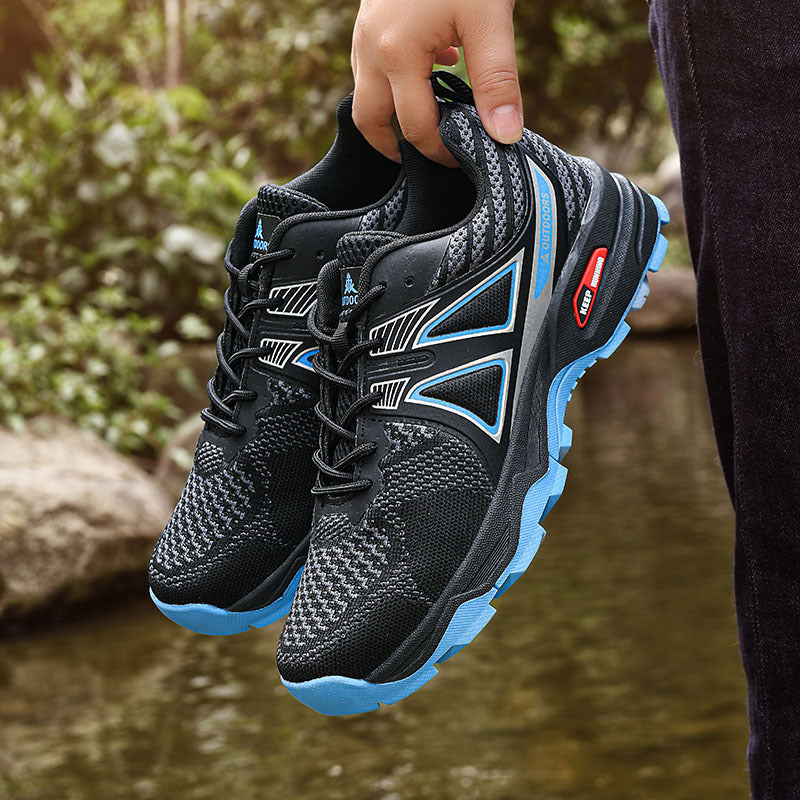 Men's nano rugged trekking sneakers with aggressive profile design and breathable knit upper Mune Fashion