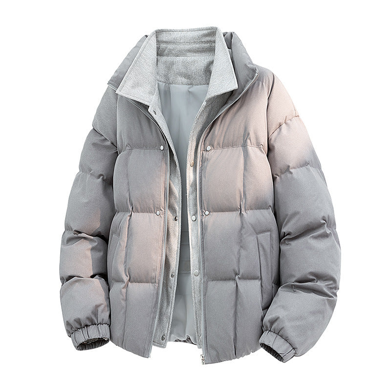 Men's Padded Quilted Jacket with Thermal Lining and High Collar Mune Fashion