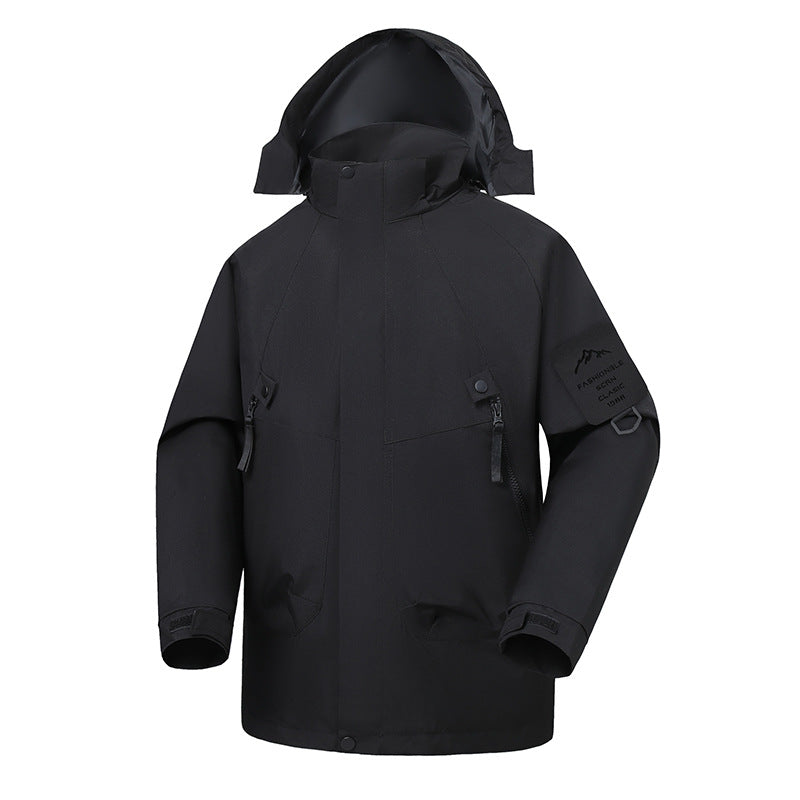 Men's Waterproof Softshell Outdoor Jacket with Adjustable Hood and Sealed Seams Mune Fashion